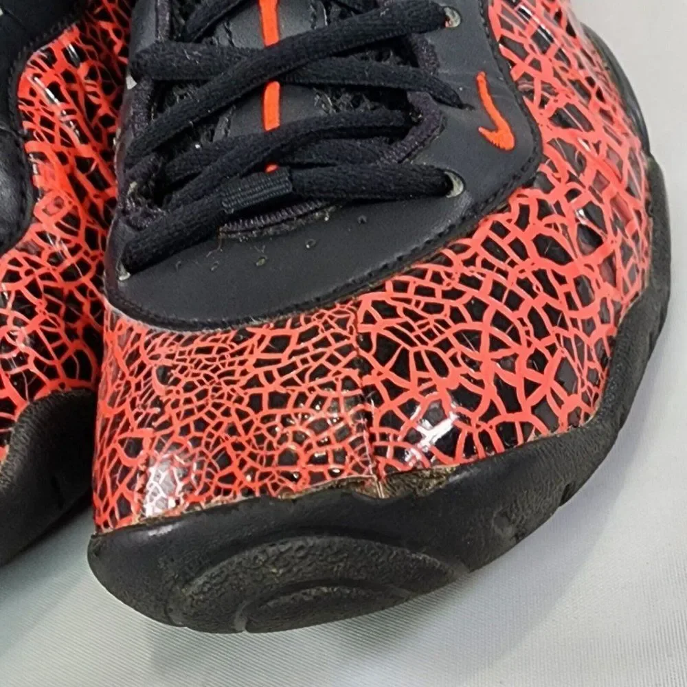 Nike Little Posite One Premium‎ Black Bright Crimson Red Shoe 644791-012 Size 6Y